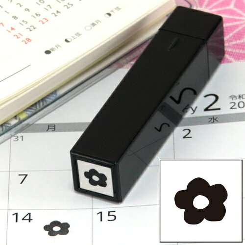手帳のミニスタンプ 049.花 ファインカラースタンパー FineColorStamper 印面サイズ：8×8mm はんこ ハンコ スタンプ 判子 イラスト 予定 かわいい おしゃれ スケジュール帳 手帳 カレンダー 家計簿 バレットジャーナルゴム印