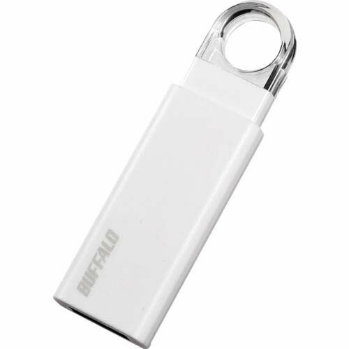 BUFFALO オートリターン機構搭載 ノックスライド USB3.1(Gen1)／USB3.0対応 USBメモリー 32GB ホワイト RUF3-KS32GA-WH