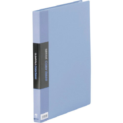 KING JIM クリアーファイルカラーベースW A4タテ型 青 40ポケット 132CW-B