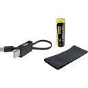 【LIGHTINGALE(ライティンゲイル)】スマホにも給電できるリチウムイオン充電池3400mA/USB-TYPE-C/18650タイプ LTG0001