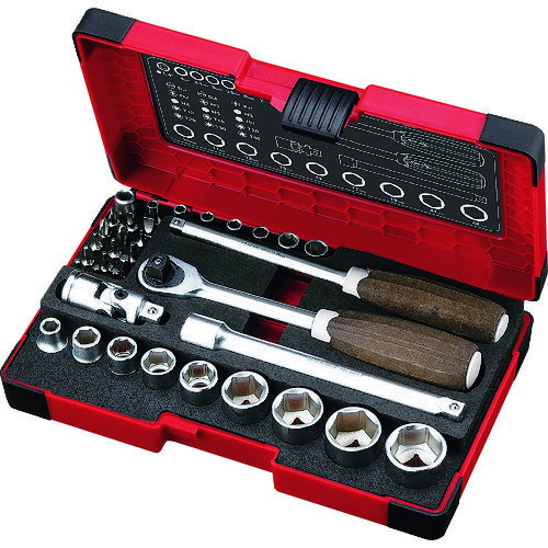 ベッセル ウッディーソケットレンチセット HRW2303M-W 1/4・3/8　HRW2303MW