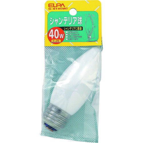 Filament Lamps - ELPAシャンデリアE26G-61H(W)
