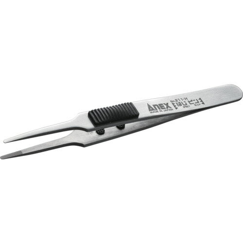 アネックスラバーグリップ付ステンレスピンセットはじピン先丸型120mm211-H