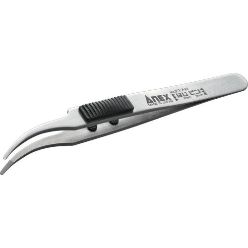 アネックスラバーグリップ付ステンレスピンセットはじピン先丸鷲型120mm217-H