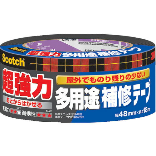 3M スコッチ 超強力多用途補修テープ 48mm*18m ダークグレー DUCT-NR18...