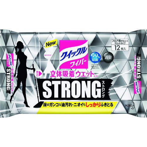 Kao クイックルワイパー 立体吸着ウエットシートストロング 12枚 359087