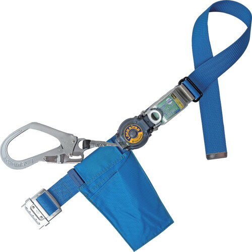 TSUYORON　胴ベルト型墜落制止用器具（巻取タイプ）ロック機構付き　ロックリトラ　青　Mサイズ　幅50MM×長さ1200MM TB-LRN-599-BL4-M-JAN-BP