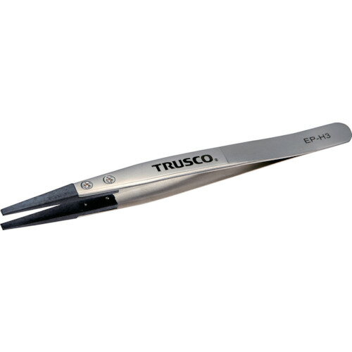 樂天商城 - TRUSCO ESDチップピンセット 先平型 先端幅3mm EP-H3