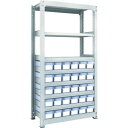 TRUSCO スチールラック M3型中量棚 H1800 樹脂透明引出付 小X30 M3-6358-C30