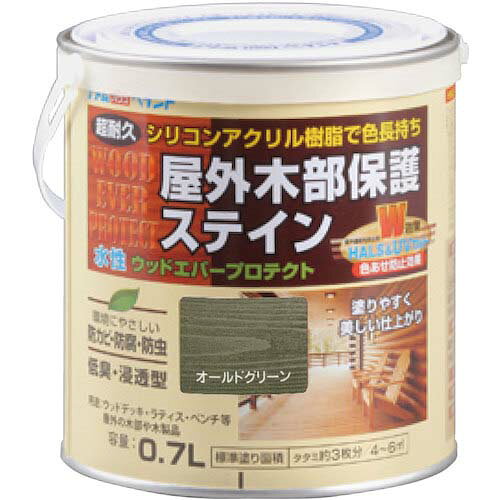 アトムペイント 水性ウッドエバープロテクト 0.7L オールドグリーン 00001-08912