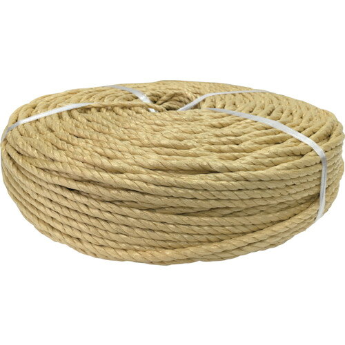 ユタカメイク PSロープ わら縄色 6mm×200m　PS6200WR