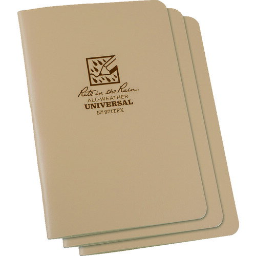 RITR (売切廃番)4 5/8X7 ステイプルノートブック(3冊セット)ユニバーサル・タン 971TFX