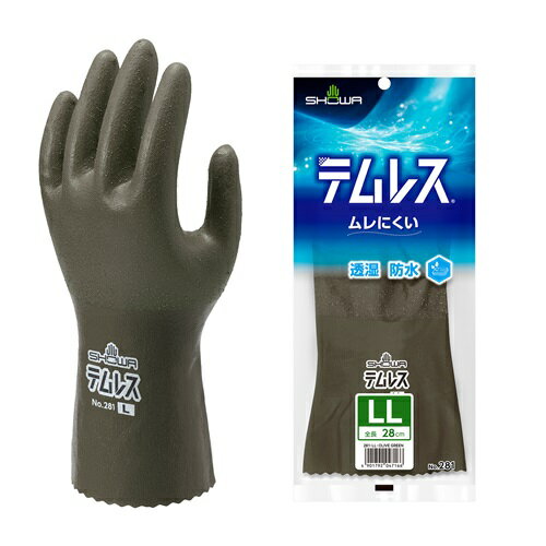 ショーワ ポリウレタン手袋 NO281 テムレス オリーブグリーン LLサイズ NO281LLOG...