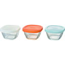 HARIO 食品用容器 耐熱ミニ角小鉢シリコンフタ3個セット 110ml MKK-SI-2024