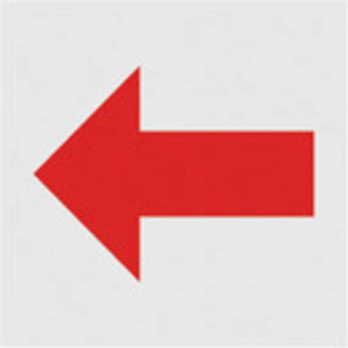 TRUSCO マークステッカー 100*100 「矢印」マーク 透明地 赤文字 1枚入 TSN-100-M2-TMR