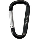 TRUSCO まとめ買い カラビナ 線径6mmX60mm D型 ブラック10個 TKN660BK10P