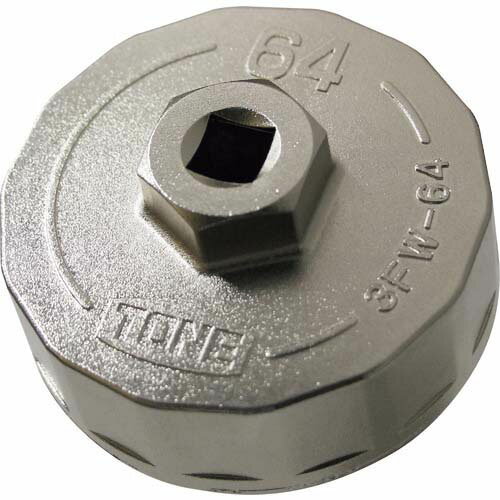 TONE オイルフィルターレンチ 14角 外径72mm 全高35mm 差込角9.5mm 3FW-64