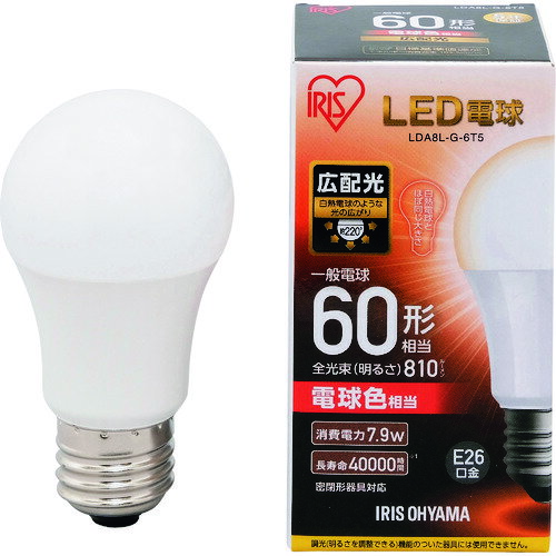 IRIS LED電球 E26広配光タイプ 60形相当 電球色 810lm【light】　LDA8LG6T5