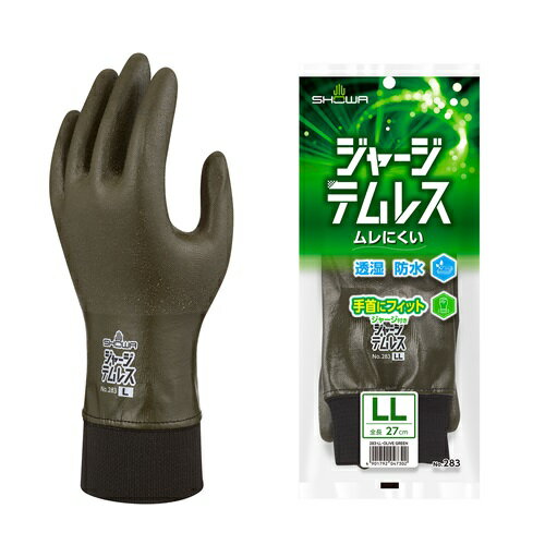 ショーワ ポリウレタン手袋 NO283 ジャージテムレス オリーブグリーン LLサイズ NO283LLOG