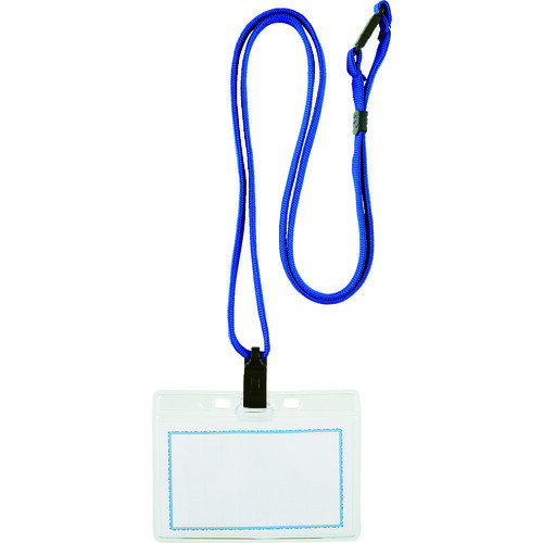 TRUSCO ストラップ付ホイッスル名札 ソフト 青 TNHSB