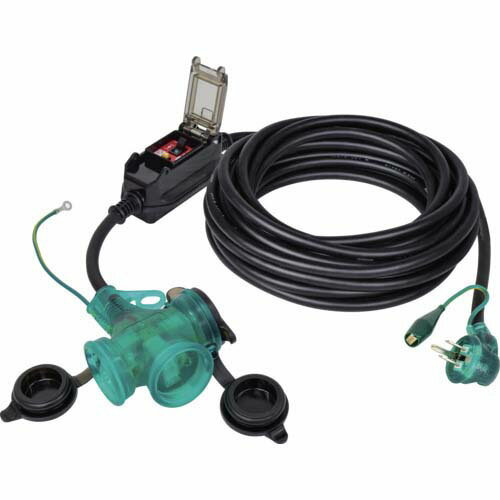 NICHIDO 防雨Lヘナポッキン延長ブレーカ10m 過負荷漏電保護兼用 PBWL-EK10T-S