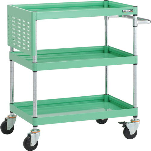 TRUSCO ツールワゴン ファルコンワゴン 750X500 短パネル付 ヤンググリーン FAW-973PS-YG