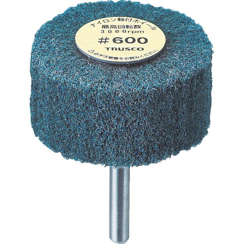 TRUSCO ナイロン軸付ホイール 外径100×厚25×軸6 600#(5個入)　UFN1025600