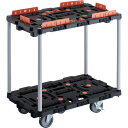 TRUSCO 連結式樹脂製2段台車 ビートル 700X450 自在5輪 内2輪ストッパー付 コボレ止めセット とめたろう付 ハンドルなし BT720KJ5S2-...