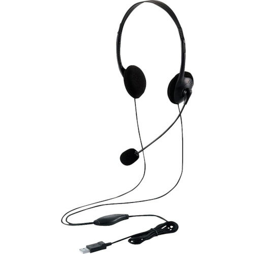 ELECOM有線ヘッドセットオーバーヘッド型マイクアーム付きUSB-A両耳ブラックHS-HP22UCBK