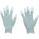 TRUSCO 銅繊維入ESD手袋 指先コートタイプ Sサイズ まとめ買い10双 ESD-GFTS-M10