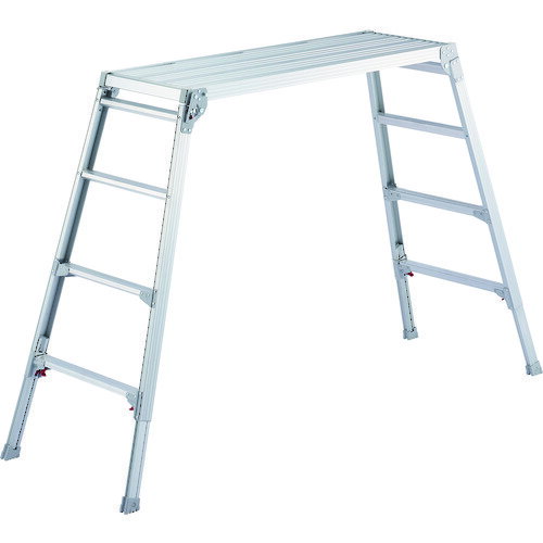 ハセガワ 脚部伸縮式アルミ足場台 101～124cm 天板幅広タイプ DRSW-1200C