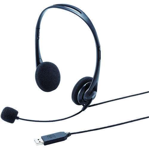 SANWA USBヘッドセット MM-HSU09BK