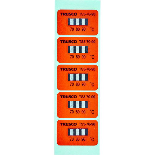 TRUSCO 温度シール3点表示不可逆性70度〜90度(40枚入り)　TS37090