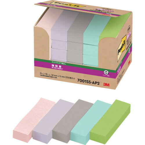 3M ポスト・イット(R) エコノパック 強粘着見出し 再生紙 7001SS-AP2 7001SS-AP2
