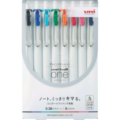 三菱鉛筆 - uni ゲルインクボールペン ユニボールワン UMN-S-38 8色セット UMNS388C