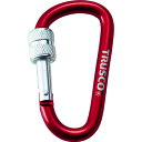 TRUSCO ネジロック付カラビナ 線径8mmx79mm レッド TKNNL880R