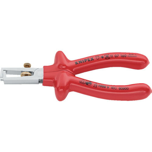 KNIPEX 絶縁1000Vエンドワイヤーストリッパー 160mm 1107-160
