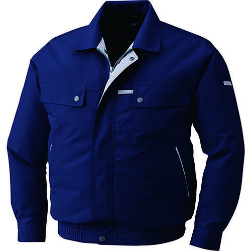 空調服 綿・ポリ混紡脇下マチ付きウェアのみ ディープネイビー 4L KU90450-C23-S6