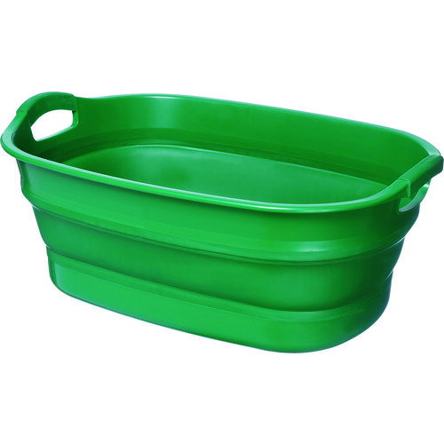 TRUSCO 折りたたみタライ 水抜栓付 グリーン 23L TORTGN