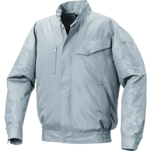 空調服 ポリエステル製エンボスプリント空調服[[R上]]ウェアのみグレー*グレーエンボスLL KU92000C06S4