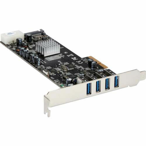 StarTech USB増設カード／PCIe 2.0 - 4x USB-A／5Gbps／SATA・LP4電源 PEXUSB3S44V