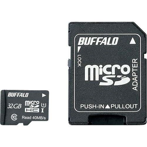 BUFFALO UHS-I Class1 microSDHCカード SD変換アダプター付 32GB RMSD-032GU1SA