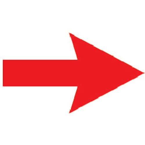 TRUSCO ドアプレート 矢印 裏面テープ付 40X60 厚み2MM TDP-YA