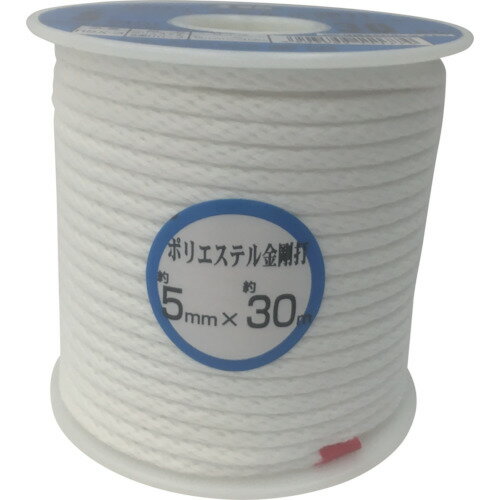 ユタカメイク ロープ ポリエステルロープボビン巻 5mm*30m　RS3