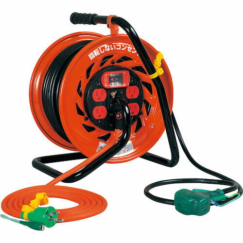 樂天商城 - NICHIDO　電工ドラム　100V　マジックびっくリール　温度センサー付　過負荷漏電保護兼用ブレーカ付　30m RZ-EK30S