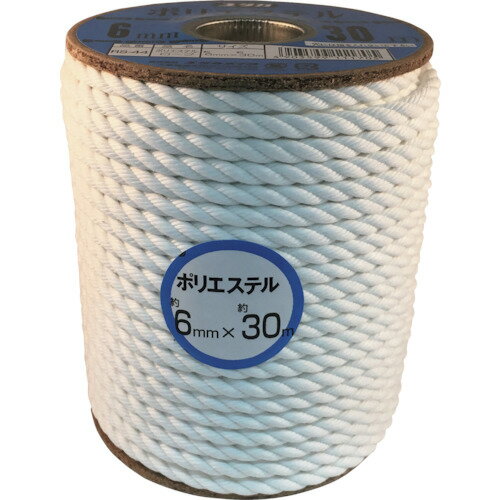 ユタカメイク ロープ ポリエステルロープボビン巻 6mm*30m　RS44