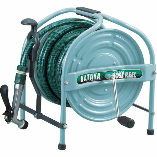 ハタヤテツノホースリール(グリーン)21m防藻ホースレバーノズルグリーンHSA-20N-G