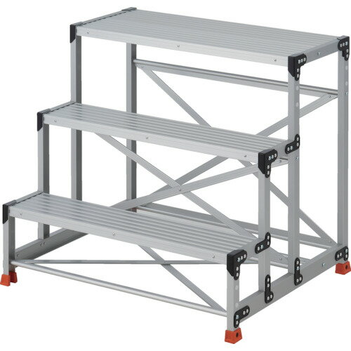 TRUSCO 作業用踏台 3段 ステップ奥行200 高さ0.90m 天板1000X400 TSF3109