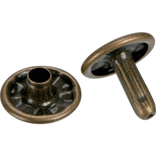 TRUSCO 特大カシメ スチール 金ブロンズメッキ 13mm 20組入 (ブリスターパック入) P-THP-TCBG