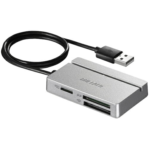 BUFFALO USB2.0 マルチカードリーダー／ライター スタンダードモデル シルバー BSCR100U2SV